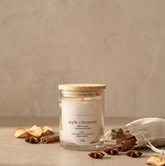 apple cinnamon soy handpoured wax
